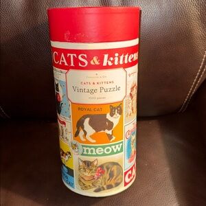 Cavallini & Co Cats & Kittens Vintage Puzzle 1000 pieces. Complete w/ poster.